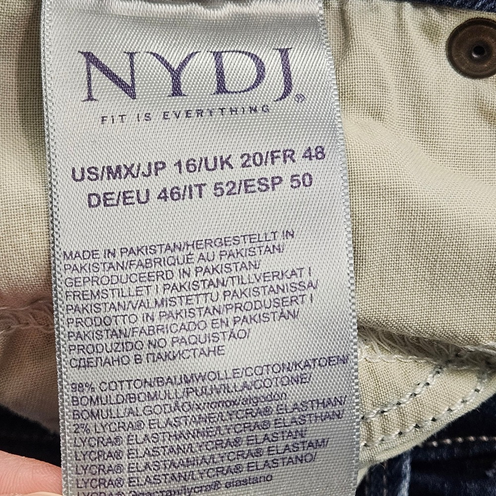 NYDJ Blue Jeans Womens Size 16 Vitality Slim Straight Distressed Cuffed Ankle - Picture 7 of 11